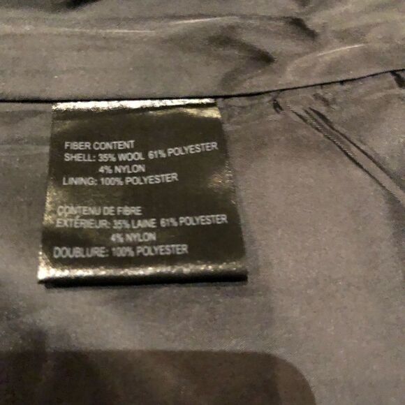 Hilary Radley Pea Coat Black and Gray Herringbone Small - Picture 5 of 9